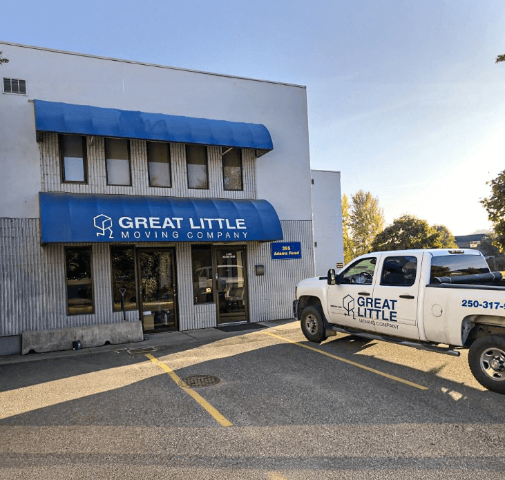 Great Little Moving Company office with truck outside.